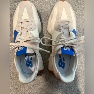 New Balance Cream and Blue Athletic Shoes